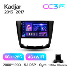 Android head unit Teyes CC3 6+128 Gb Renault Kadjar 2015-2017 9" 2k