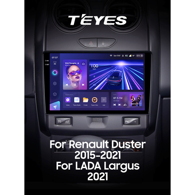 Android head unit Teyes CC3 4+32 Gb Renault Duster (F1) 2015-2021 / LADA Largus I 1 2021 9" 2k (L1)
