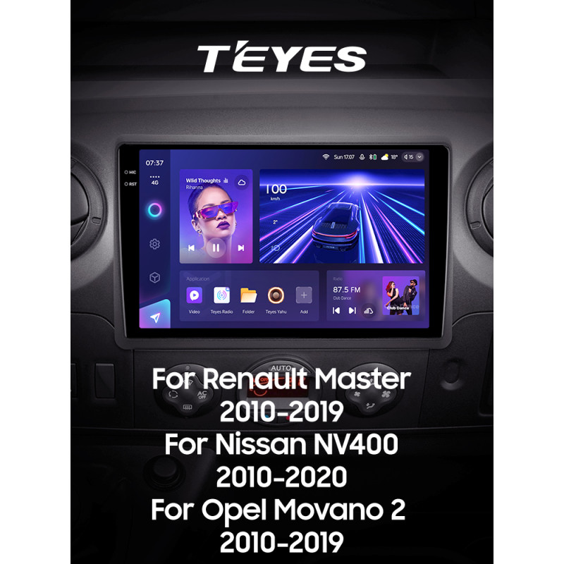 Android head unit Teyes CC3 6+128 Gb Renault Master 2010-2019 For Nissan NV400 2010-2020 For Opel Movano 2 2010-2019 (F1) 10" 2k