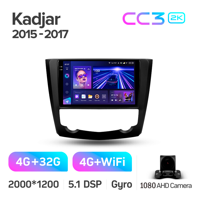 Android head unit Teyes CC3 4+32 Gb Renault Kadjar 2015-2017 9" 2k
