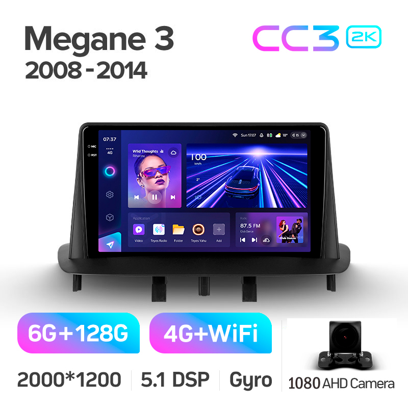 Android head unit Teyes CC3 6+128 Gb Renault Megane 3 2008-2014 9" 2k (L1)