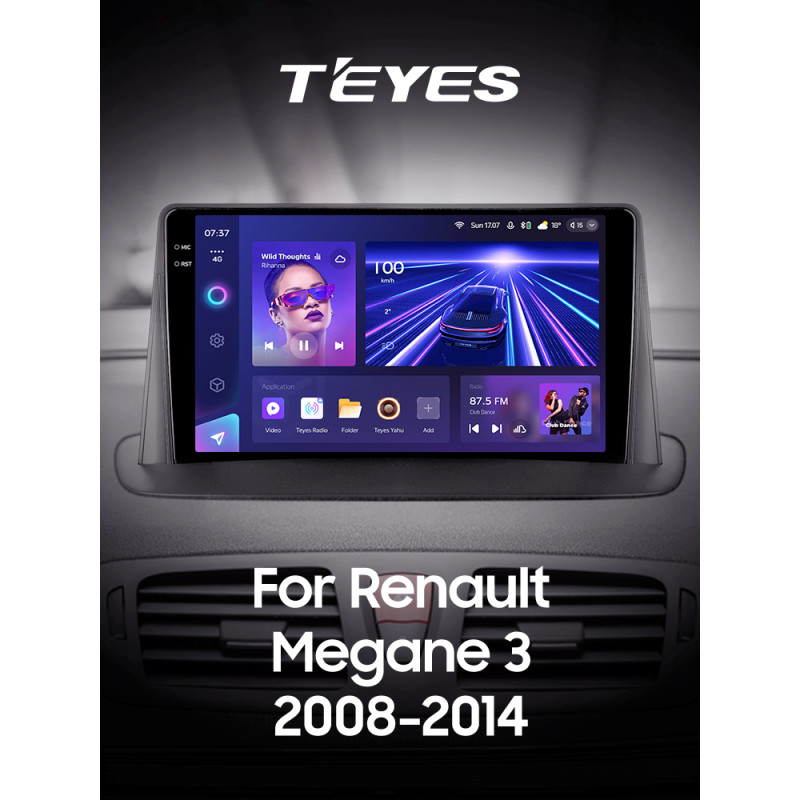 Android head unit Teyes CC3 6+128 Gb with 360° surround view° Renault Megane 3 2008-2014 9" 2k (L1)