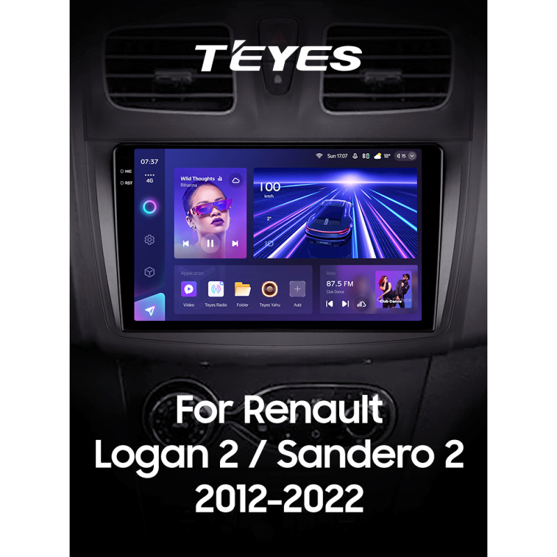 Android head unit Teyes CC3 6+128 Gb with 360° surround view° Renault Logan 2 2012-2022 Sandero 2 2013-2022 (F2) (A) 9" 2k