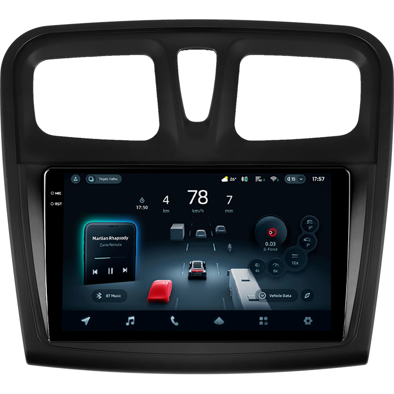 Android head unit Teyes CC4 Pro 12+256 Gb Renault Logan 2 2012-2022 Sandero 2 2013-2022 (F1) (B) 9" 2k (L1)