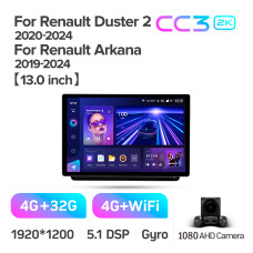 Android head unit Teyes CC3 4+32 Gb Renault Arkana 2019-2023 (F2) 13" 2k