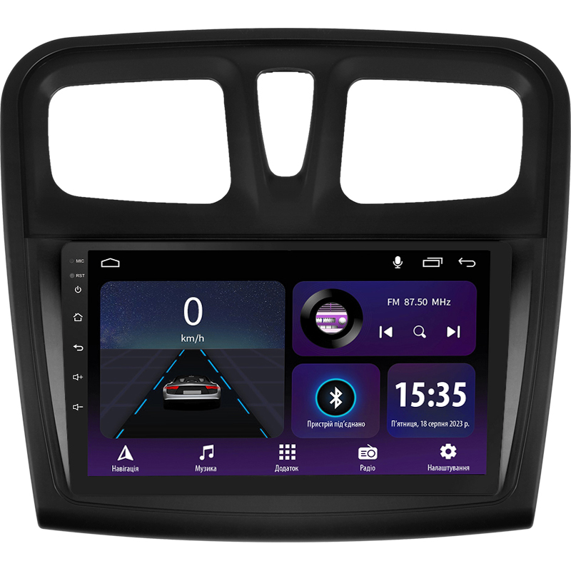 Android head unit SIGMA E9232 ANDROID 10 2+32 Gb Renault Logan 2 2012-2022 Sandero 2 2013-2022 (F1) (B) 9" (L1)