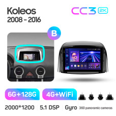 Android head unit Teyes CC3 6+128 Gb with 360° surround view° Renault Koleos 2008 - 2016 (A) 9" 2k (L1)