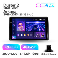 Android head unit Teyes CC3 4+32 Gb Renault Duster HM 2 2020-2023 (F1) 10" 2k