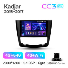 Android head unit Teyes CC3 4+64 Gb Renault Kadjar 2015-2017 9" 2k