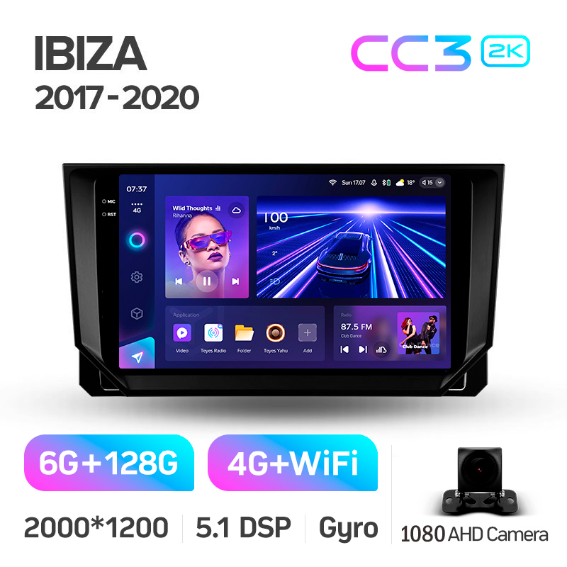Android head unit Teyes CC3 6+128 Gb Seat Ibiza 2017-2020 9" 2k (L1)