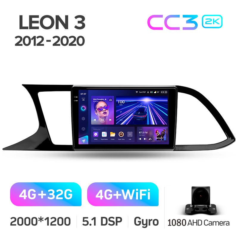 Android head unit Teyes CC3 4+32 Gb Seat Leon 3 2012-2020 (F3) 9" 2k