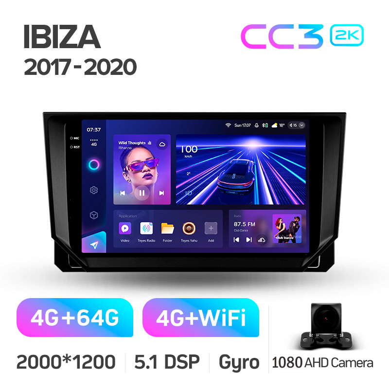 Android head unit Teyes CC3 4+64 Gb Seat Ibiza 2017-2020 9" 2k (L1)
