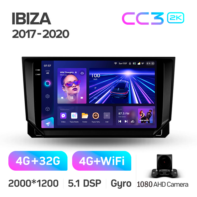 Android head unit Teyes CC3 4+32 Gb Seat Ibiza 2017-2020 9" 2k (L1)