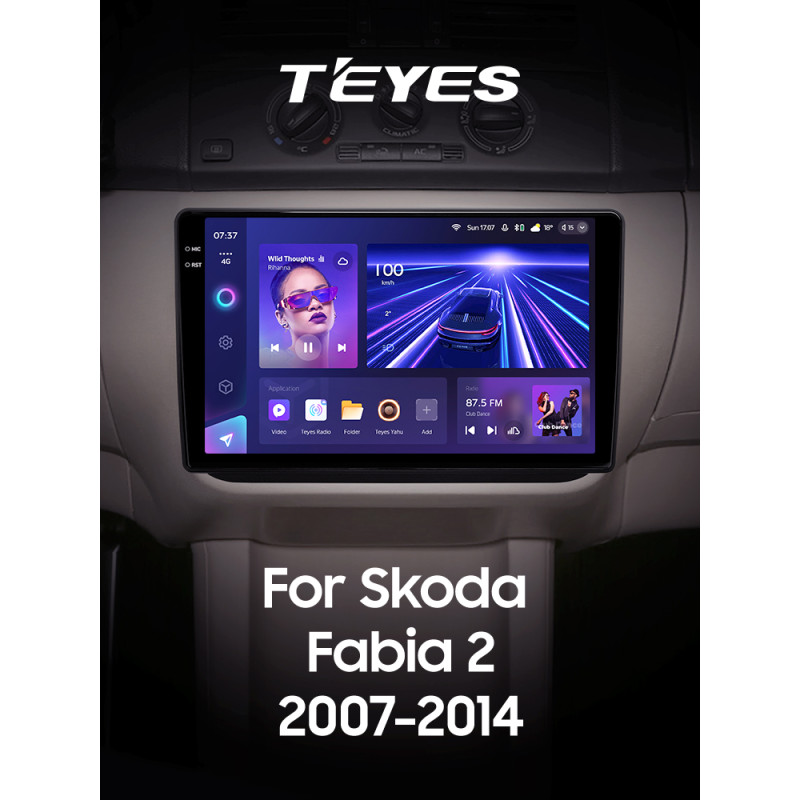 Android head unit Teyes CC3 6+128 Gb Skoda Fabia 2 2007-2014 10" 2k