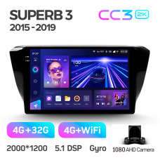 Android head unit Teyes CC3 4+32 Gb Skoda Superb 3 2015-2019 10" 2k