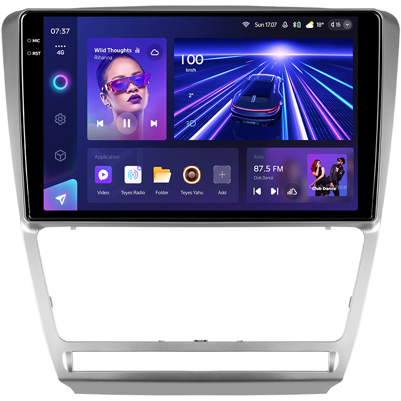 Android head unit Teyes CC3 4+32 Gb Skoda Octavia 2 A5 2008-2013 10" silver 2k