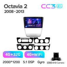 Android head unit Teyes CC3 4+32 Gb Skoda Octavia 2 A5 2008-2013 10" black 2k