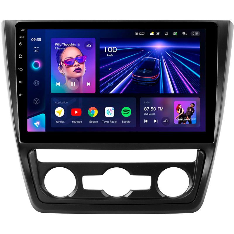 Android head unit Teyes CC3 4+32 Gb Skoda Yeti 5L 2009-2014 10"