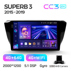 Android head unit Teyes CC3 4+64 Gb Skoda Superb 3 2015-2019 10" 2k
