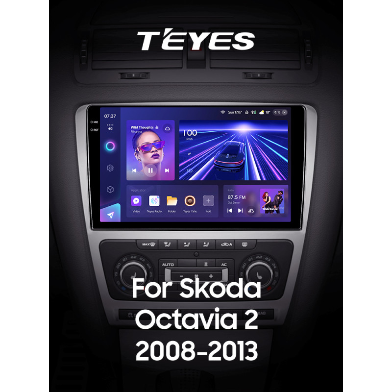 Android head unit Teyes CC3 4+64 Gb Skoda Octavia 2 A5 2008-2013 10" silver 2k