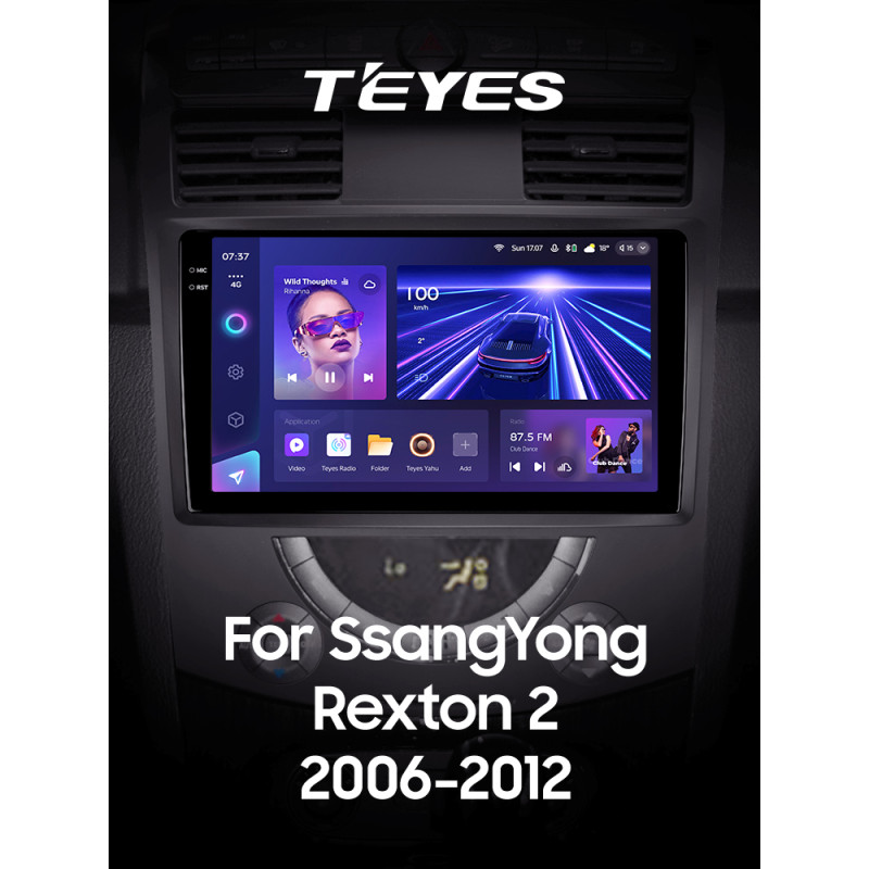 Android head unit Teyes CC3 6+128 Gb with 360° surround view° SsangYong Rexton Y250 II 2 2006 - 2012 10" 2k (L1)