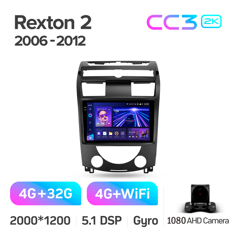 Android head unit Teyes CC3 4+32 Gb SsangYong Rexton Y250 II 2 2006 - 2012 10" 2k (L1)