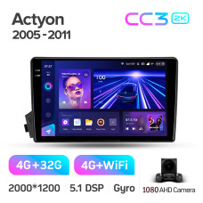 Android head unit Teyes CC3 4+32 Gb SsangYong Actyon C100 2005-2011 9" 2k