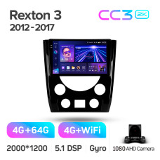 Android head unit Teyes CC3 4+64 Gb SsangYong Rexton Y290 III 3 2012-2017 9" 2k