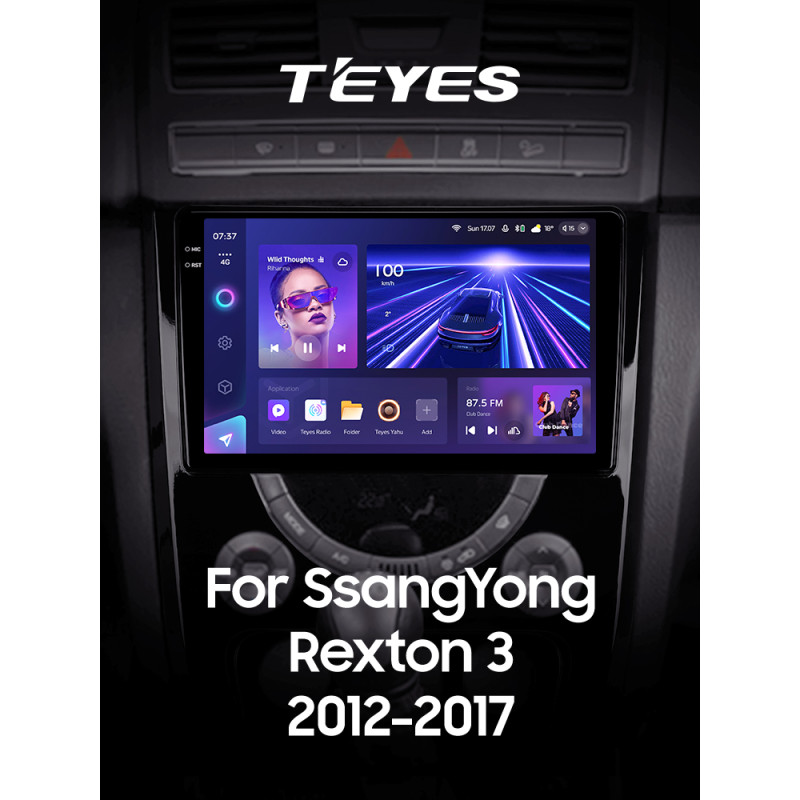Android head unit Teyes CC3 6+128 Gb with 360° surround view° SsangYong Rexton Y290 III 3 2012-2017 9" 2k