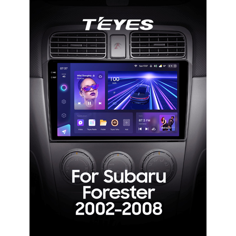 Android head unit Teyes CC3 6+128 Gb Subaru Forester SG 2002-2008 9" 2k