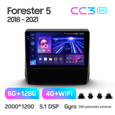 Android head unit Teyes CC3 6+128 Gb with 360° surround view° Subaru Forester 5 2018-2023 9" 2k