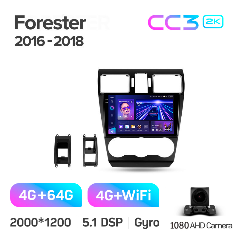 Android head unit Teyes CC3 4+64 Gb Subaru Forester SJ 2015-2018 9" 2k