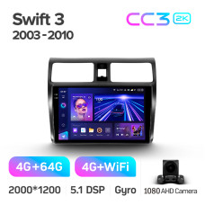 Android head unit Teyes CC3 4+64 Gb Suzuki Swift 3 2003-2010 10" 2k