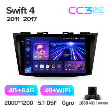 Android head unit Teyes CC3 4+64 Gb Suzuki Swift 4 2011-2017 9" 2k