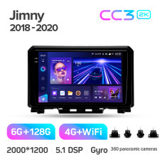 Android head unit Teyes CC3 6+128 Gb with 360° surround view° Suzuki Jimny JB64 2018-2020 9" 2k