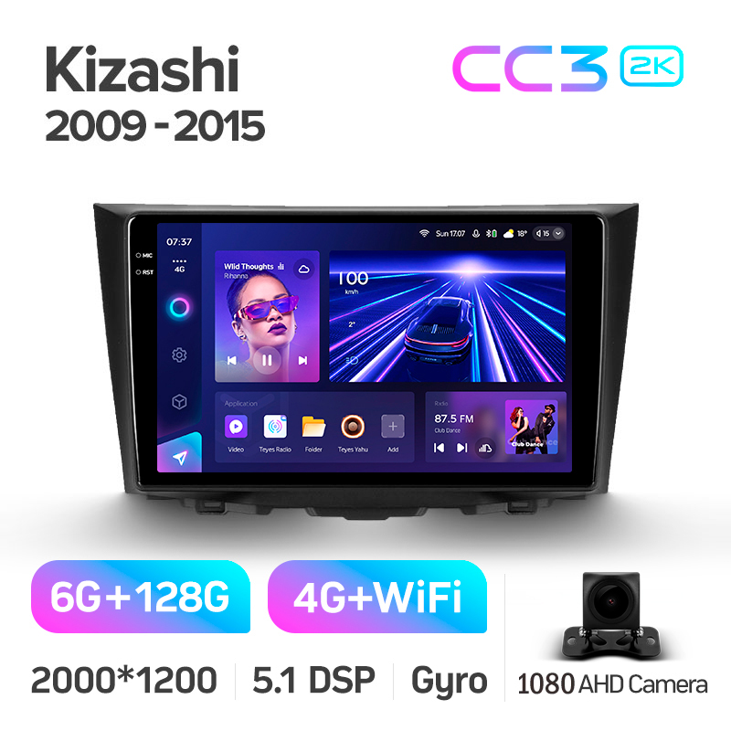 Android head unit Teyes CC3 6+128 Gb Suzuki Kizashi 2009-2015 9" 2k