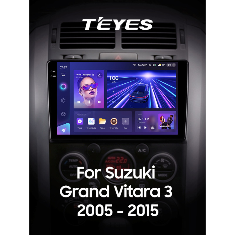 Android head unit Teyes CC3 4+64 Gb Suzuki Grand Vitara 3 (1 Din) 2005-2015 9" 1din 2k