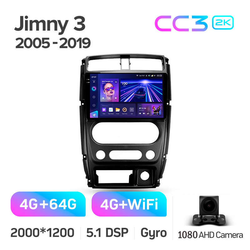 Android head unit Teyes CC3 4+64 Gb Suzuki Jimny 3 2005-2019 9" 2k