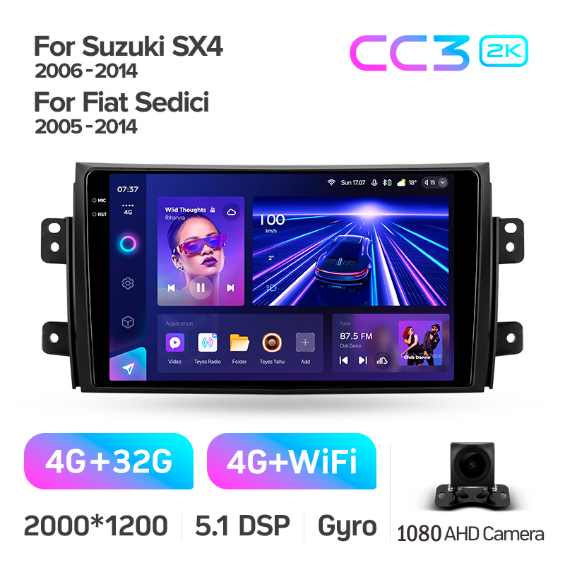 Android head unit Teyes CC3 4+32 Gb Suzuki SX4 1 2006-2014 9" 2k