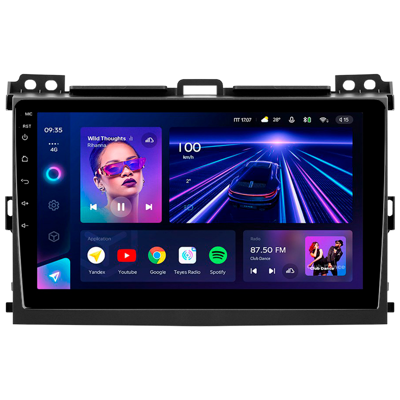 Android head unit Teyes CC3 4+32 Gb Toyota Land Cruiser Prado 120 3 III For Lexus GX470 GX 470 J120 2002-2009 (F1) (A) 9"
