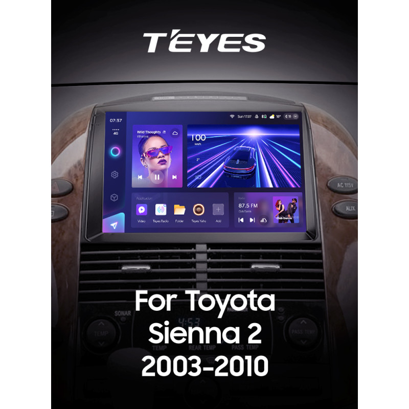 Android head unit Teyes CC3 4+64 Gb Toyota Sienna 2 II XL20 2003-2010 9" 2k