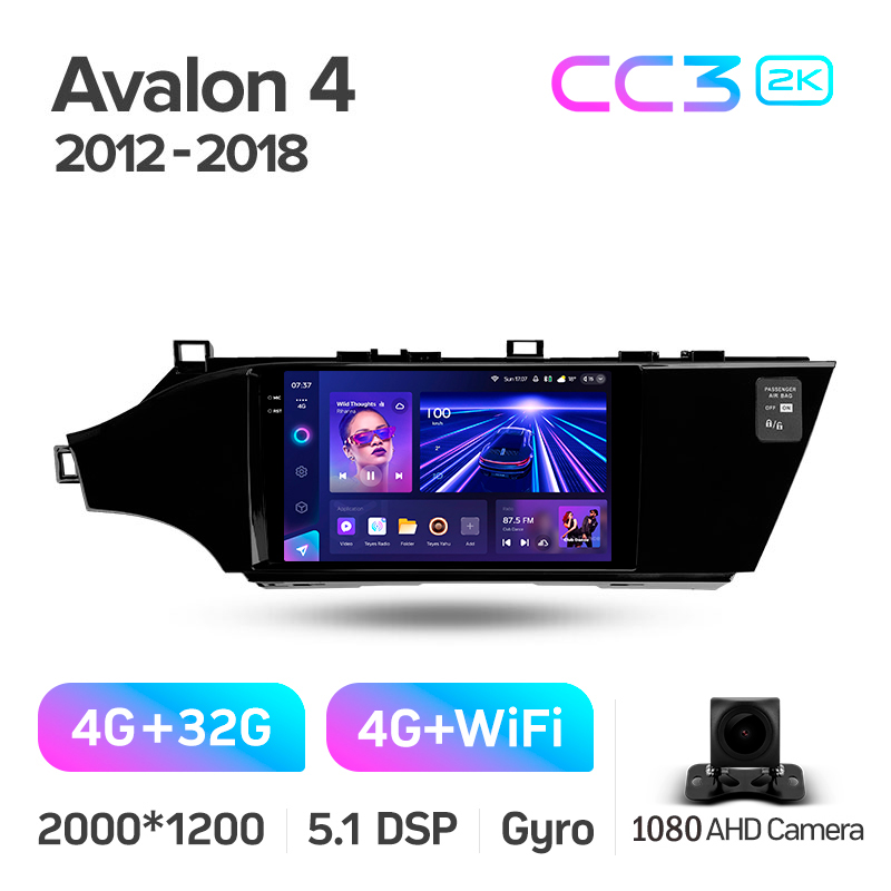 Android head unit Teyes CC3 4+32 Gb Toyota Avalon 4 IV XX40 2012 - 2018 9" 2k (L1)