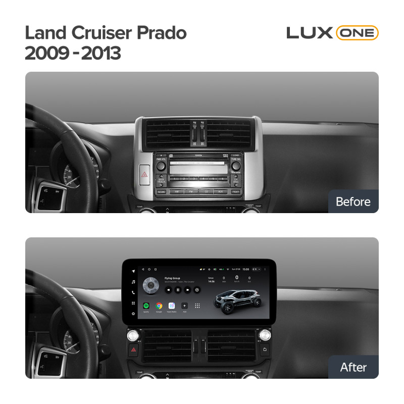 Android head unit Teyes LUX ONE 4+32 Gb Toyota Land Cruiser Prado 150 2009-2013 12.3" (L3)