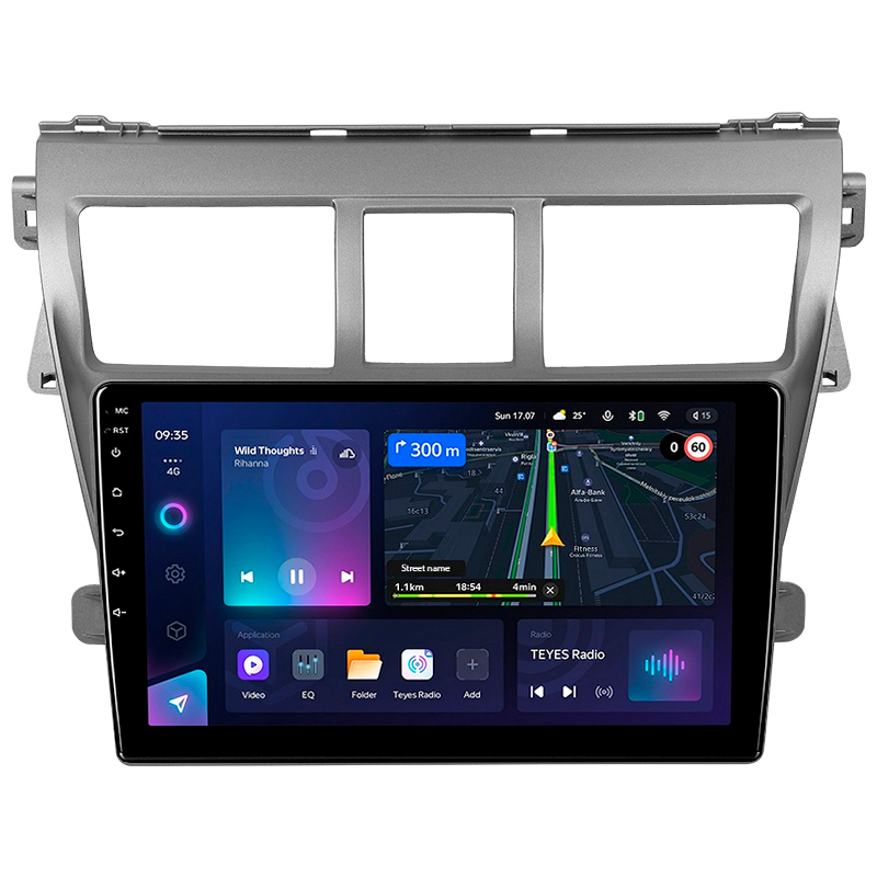 Android head unit Teyes CC3L 4+64 Gb Toyota Vios 2 2007-2013 9"