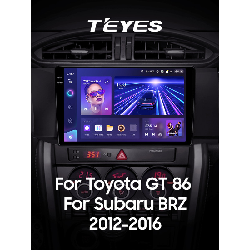 Android head unit Teyes CC3 6+128 Gb Toyota GT 86 For Subaru BRZ (Left hand drive) 2012-2016 9" 2k