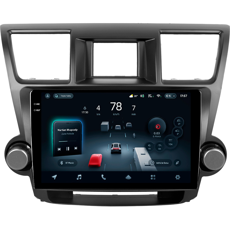 Android head unit Teyes CC4 Pro 12+256 Gb Toyota Highlander 2 XU40 2007-2013 (F1) 10" 2k