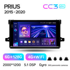 Android head unit Teyes CC3 6+128 Gb with 360° surround view° Toyota Prius XW50 2015-2020 9" 2k