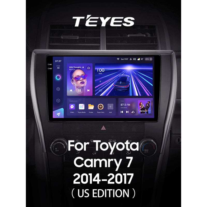 Android head unit Teyes CC3 6+128 Gb Toyota Camry 7 XV 50 55 North America 2014-2017 (A) 10" 2k