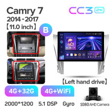 Android head unit Teyes CC3 4+32 Gb Toyota Camry 7 XV 50 55 2014-2017 (B) 11" 2k
