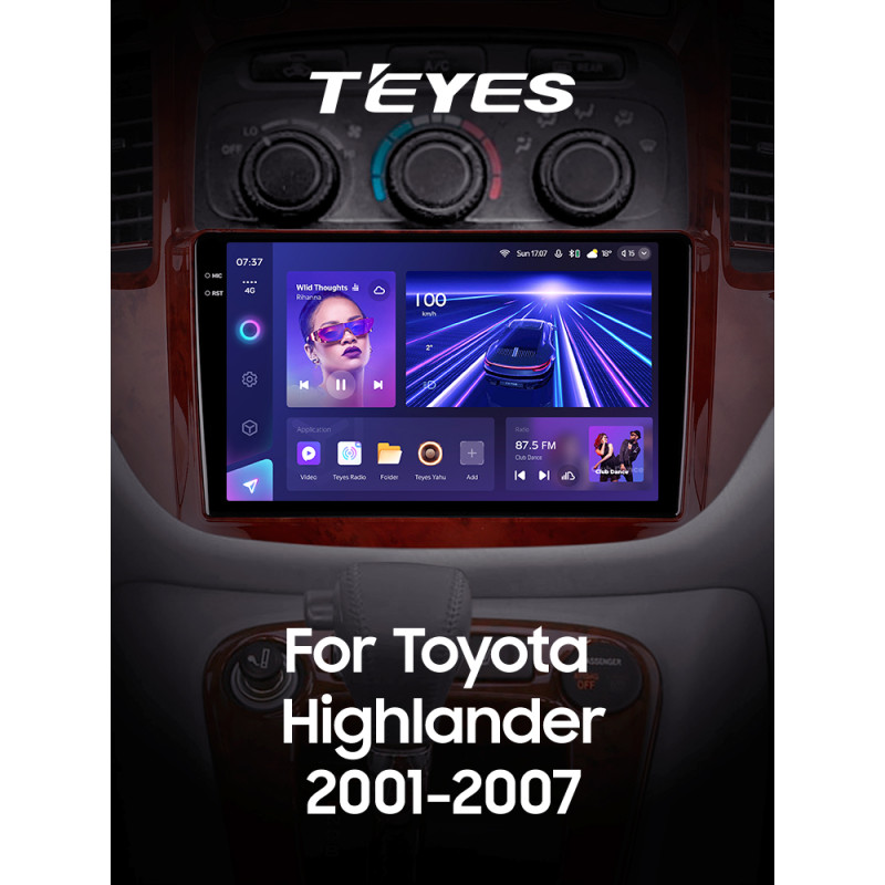 Android head unit Teyes CC3 4+32 Gb Toyota Highlander 1 XU20 2001-2007 9" 2k (L1)